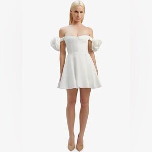 Bardot Sigma Corset Off the Shoulder Linen Minidress - NEW no tags